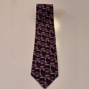 Jimmy V Collection Two Geometric Patterned Tie in Multicolor